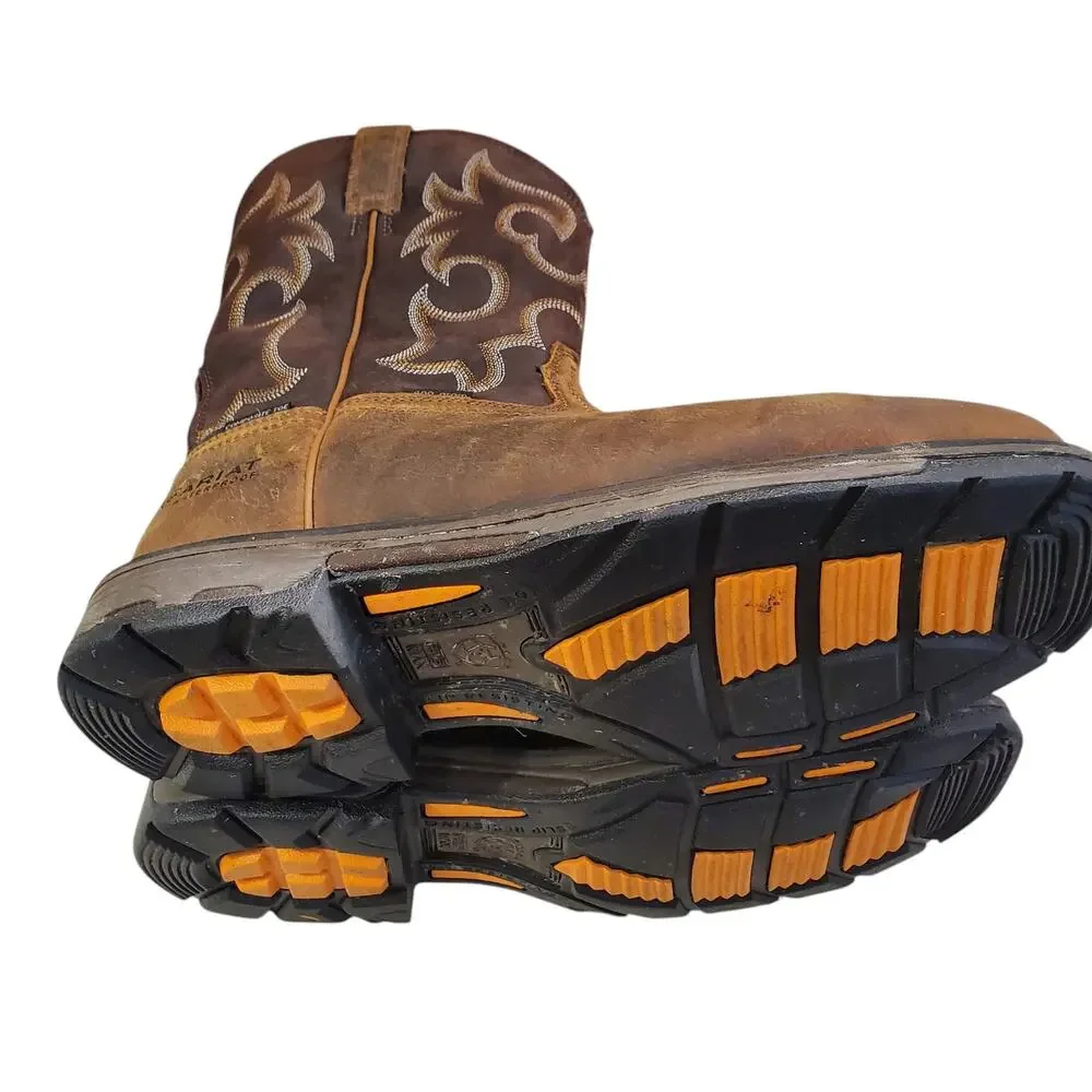 Ariat Mens Workhog Wide Square Toe Work Boots Waterproof Size 10.5 Wide